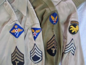 U. S. Service shirts with insignia