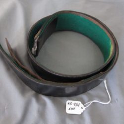 Heer black leather belt with green felt lining