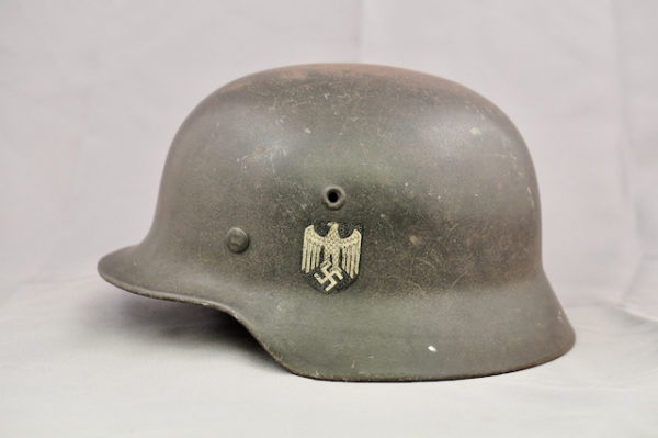 German M40 Single Decal Heer Combat Helmet